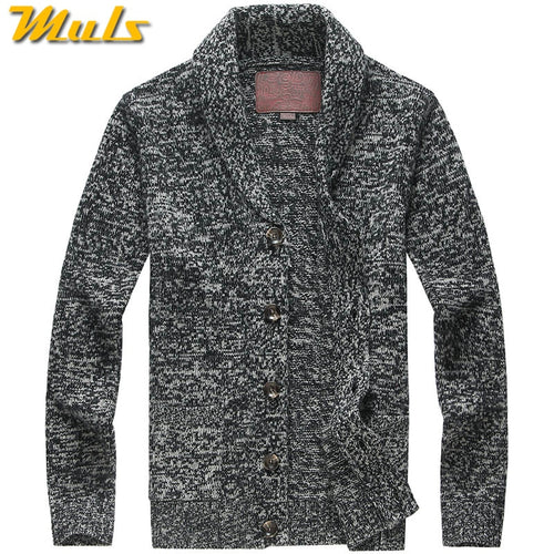 Muls Luxury Collection Cardigan Men 80% Wool 20% Acrylic Winter Heavy Knitted Thick Men Sweater Cardigan Jacket USA Size M-XL