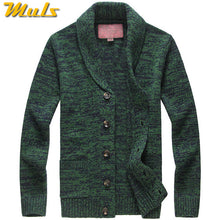 Load image into Gallery viewer, Muls Luxury Collection Cardigan Men 80% Wool 20% Acrylic Winter Heavy Knitted Thick Men Sweater Cardigan Jacket USA Size M-XL