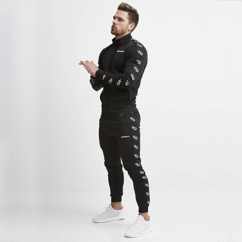 2019 M-2XL Large Size Men stand Suits Baseball Style Sweater Set Thermal Man Sport Suit Jogger Run Gym Sets