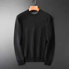 Load image into Gallery viewer, Minglu Sweater Men Hight Quality White Dot Round Neck Pullover Sweater Fashion New Autumn And Winter Slim Fit Sweater Male