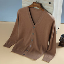 Load image into Gallery viewer, Man Sweaters 100% Cashmere Knitting Cardigans Vneck Fashion Button Jumpers Pure Cashmere Male Standard Clothes Hot Sale Sweater