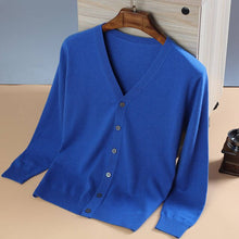 Load image into Gallery viewer, Man Sweaters 100% Cashmere Knitting Cardigans Vneck Fashion Button Jumpers Pure Cashmere Male Standard Clothes Hot Sale Sweater