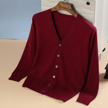 Load image into Gallery viewer, Man Sweaters 100% Cashmere Knitting Cardigans Vneck Fashion Button Jumpers Pure Cashmere Male Standard Clothes Hot Sale Sweater