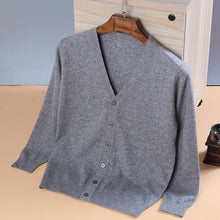 Load image into Gallery viewer, Man Sweaters 100% Cashmere Knitting Cardigans Vneck Fashion Button Jumpers Pure Cashmere Male Standard Clothes Hot Sale Sweater