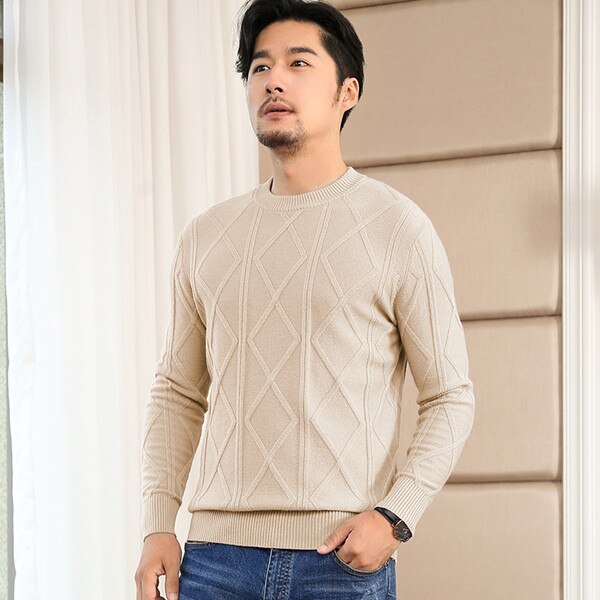 YSC Newest Hot Sales Men's Knitted pure Cashmere Sweater Circular collar Solid color diamond Soft warmth High-quality Pullovers2