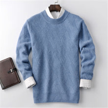 Load image into Gallery viewer, smart casual 100%cashmere o-neck thick knit men solid H-straight pullover sweater 5color S-2XL
