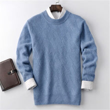 Load image into Gallery viewer, smart casual 100%cashmere o-neck thick knit men solid H-straight pullover sweater 5color S-2XL