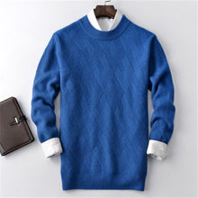 Load image into Gallery viewer, smart casual 100%cashmere o-neck thick knit men solid H-straight pullover sweater 5color S-2XL