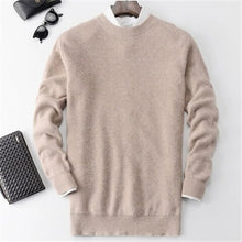 Load image into Gallery viewer, 100%cashmere thick knit men korean style Oneck H-straight pullover sweater 6color S-2XL retail wholesale