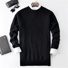 Load image into Gallery viewer, 100%cashmere thick knit men korean style Oneck H-straight pullover sweater 6color S-2XL retail wholesale