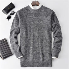 Load image into Gallery viewer, 100%cashmere thick knit men korean style Oneck H-straight pullover sweater 6color S-2XL retail wholesale