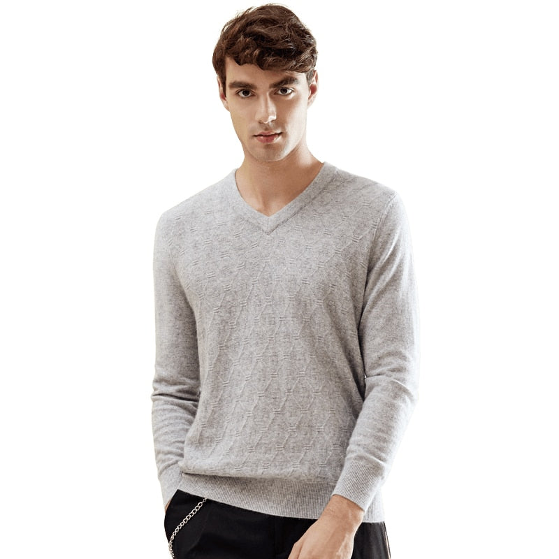 ZHILI 2018 Autumn Winter Men's Casual Pure Color Cashmere Sweater