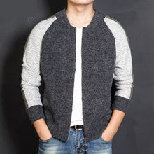 Load image into Gallery viewer, Cardigans Men Wool Sweater 2017 New Knitwear Zipper Cardigan Patchwork Top quality Male Fashion Outerwear  BS58