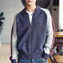 Load image into Gallery viewer, Cardigans Men Wool Sweater 2017 New Knitwear Zipper Cardigan Patchwork Top quality Male Fashion Outerwear  BS58