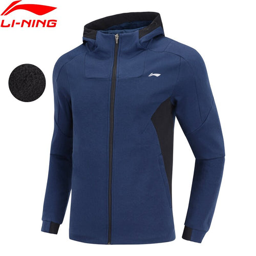 Li-Ning Men Training Series Hoodie WARM SHELL Regular Fit 100% Cotton Sweater LiNing Comfort Sports Coat AWDN839 MWW1495