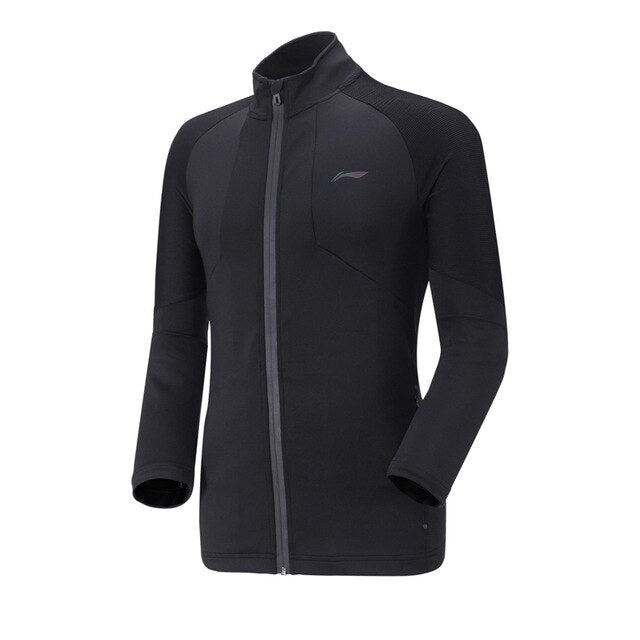 Li-Ning Men Badminton Series Jackets Regular Fit 86%Polyester 12%Spandex Black LiNing Sports Zipper Sweater AWDN953 MWW1523