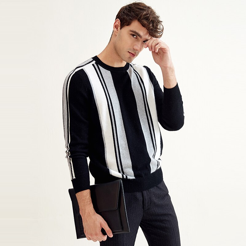 ZHILI Autumn Winter Round Neck 100% Wool Sweater