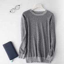 Load image into Gallery viewer, Winter Men Sweaters 100% Pashmina Knitting Jumpers New Arrival Striped Fashion Man Pullovers Oneck 3Colors Standard Clothes Tops