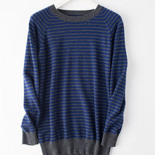 Load image into Gallery viewer, Winter Men Sweaters 100% Pashmina Knitting Jumpers New Arrival Striped Fashion Man Pullovers Oneck 3Colors Standard Clothes Tops